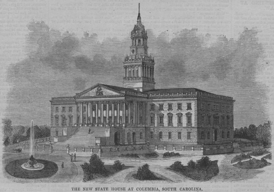 “New State House at Columbia, South Carolina,” Engraving, 1860. 