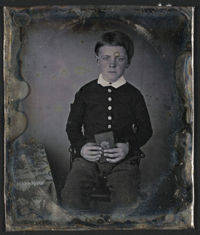 boy with a book daguerreotype