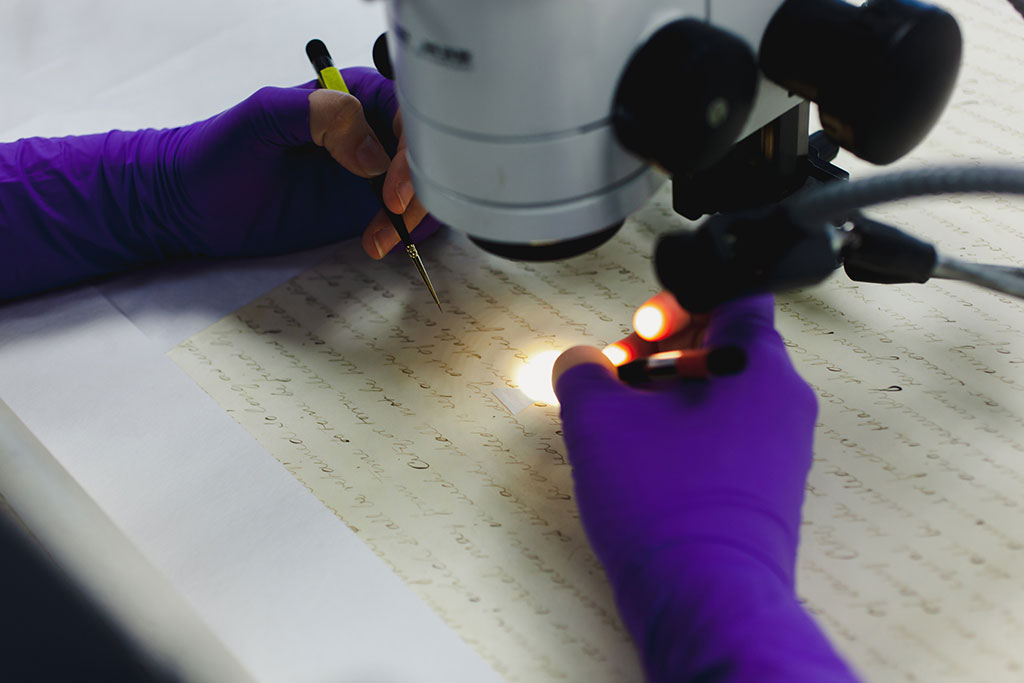 Applying gelatin under magnification