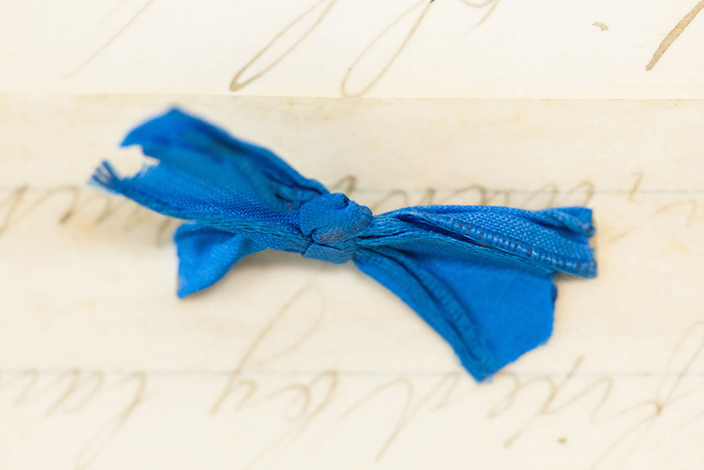 A ribbon from the 1875 constitution after repair