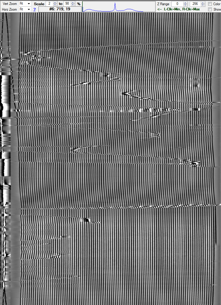 Image of the grooves on the disc resulting from the IRENE imaging process with the 3D camera. © NEDCC