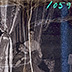 This scan of a negative in advanced-stage decay (vinegar syndrome) shows channeling, buckling, and bubbling throughout. The support and binder materials have separated.