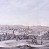 View of the City of Lawrence, Mass., after treatment. Treatment: The object was surface cleaned and then separated from its cardboard backing. After determining that the medium would permit washing, the object was immersed in a water bath, deacidified, and backed with Japanese paper. Finally it was flattened and dried on a drying screen. Staining was reduced by controlled exposure to artificial light.